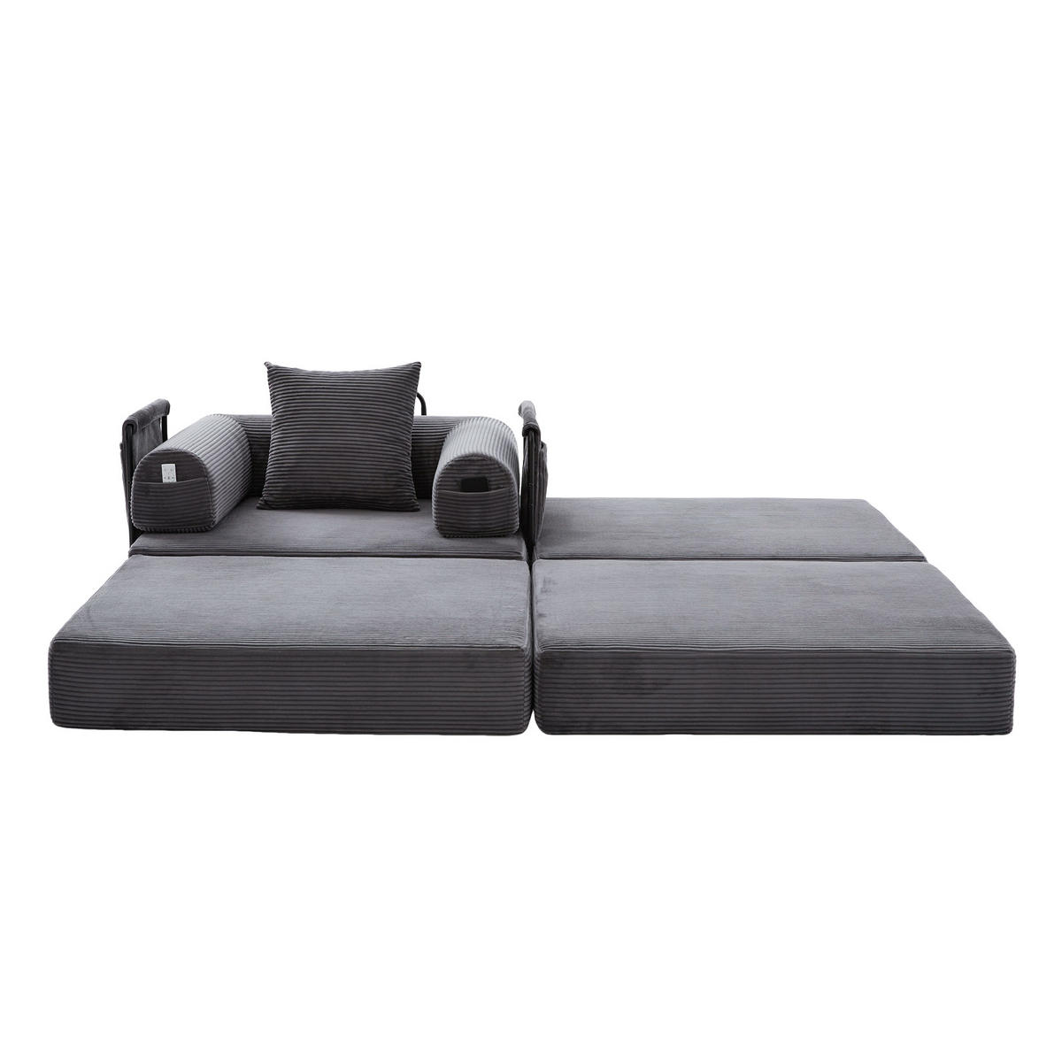 SCHLAFSOFA DE-33789 frei kombinierbar Dunkelgrau - Dunkelgrau, Metall (112/67/190cm) - ComfortXL