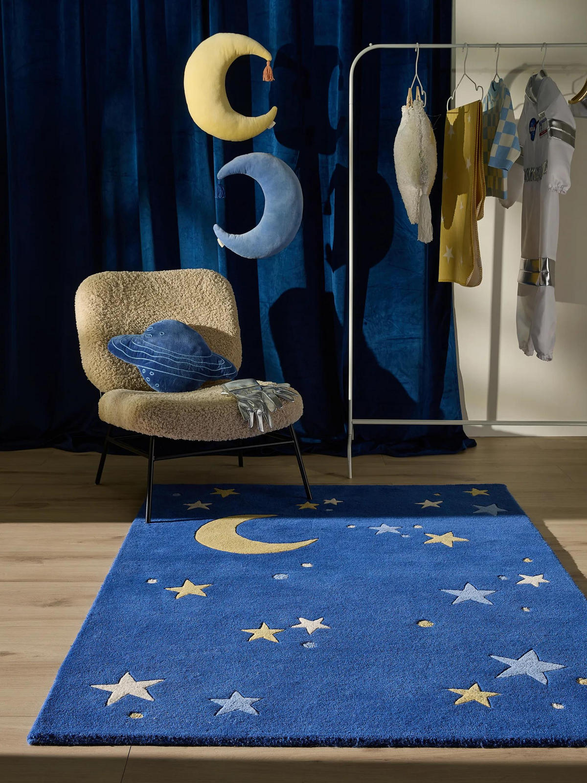 KINDERTEPPICH Alex Blau 120/170 cm - Blau, Naturmaterialien/Textil (120/170cm) - benuta