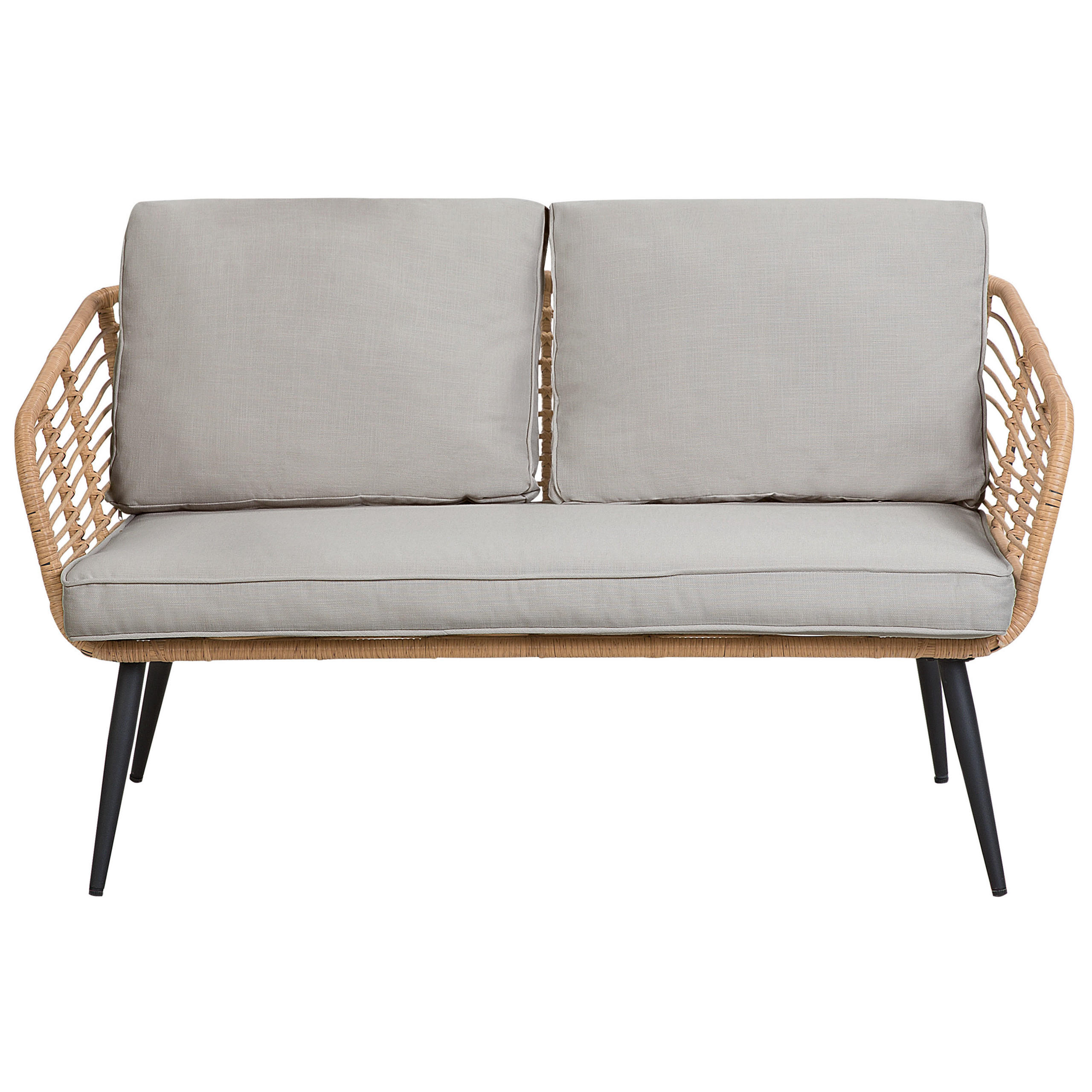 4-SITZER LOUNGE SET Rattan Natürlich Corinth Ii - Naturfarben, Kunststoff - Beliani