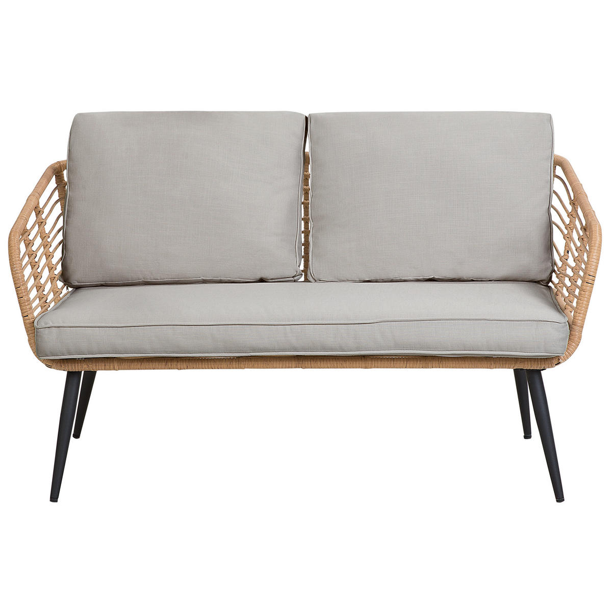 4-SITZER LOUNGE SET Rattan Natürlich Corinth Ii - Naturfarben, Kunststoff - Beliani