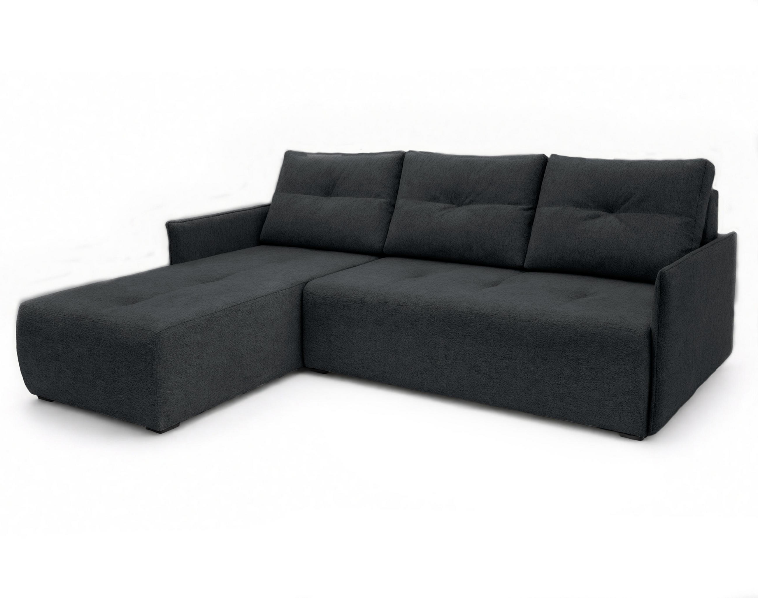 AX Living Ecksofa Schwarz 212x143 cm