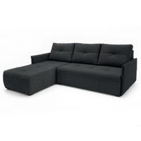 ECKSOFA L Form Damascus Schwarz 212/143/88 cm Links mit Schlaffunktion - Schwarz, Kunststoff/Textil (143/212cm) - AX Living