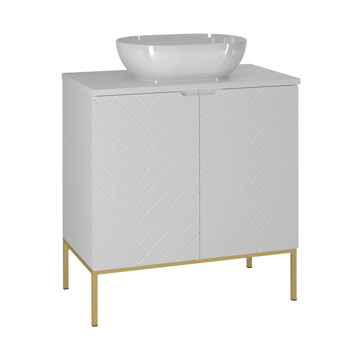 UMIVALNIK 80.6cm Daria Bela - bela, leseni material (80.6/84.2/46.5cm) - Petits-meubles