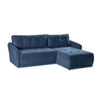 ECKSOFA Omron Dunkelblau, universal Schlafsofa - Dunkelblau, Holzwerkstoff/Textil (248/180cm) - Bettso