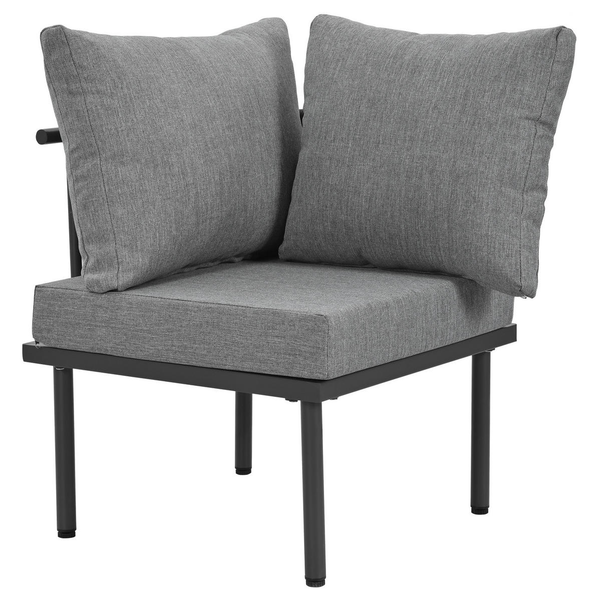 GARTENSET 231x174x66cm grau aus Stahl und Olefin, verstellbar - Grau, Metall - Modfu