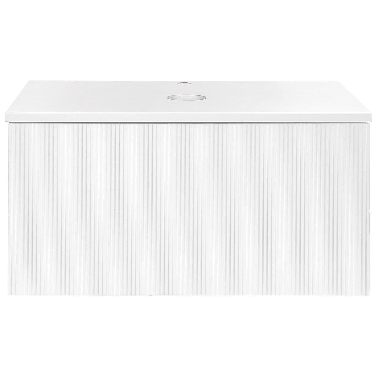 WASCHTISCHUNTERSCHRANK 80 cm Weiß Alzira - Weiß, Holzwerkstoff (80/40/52cm) - Beliani