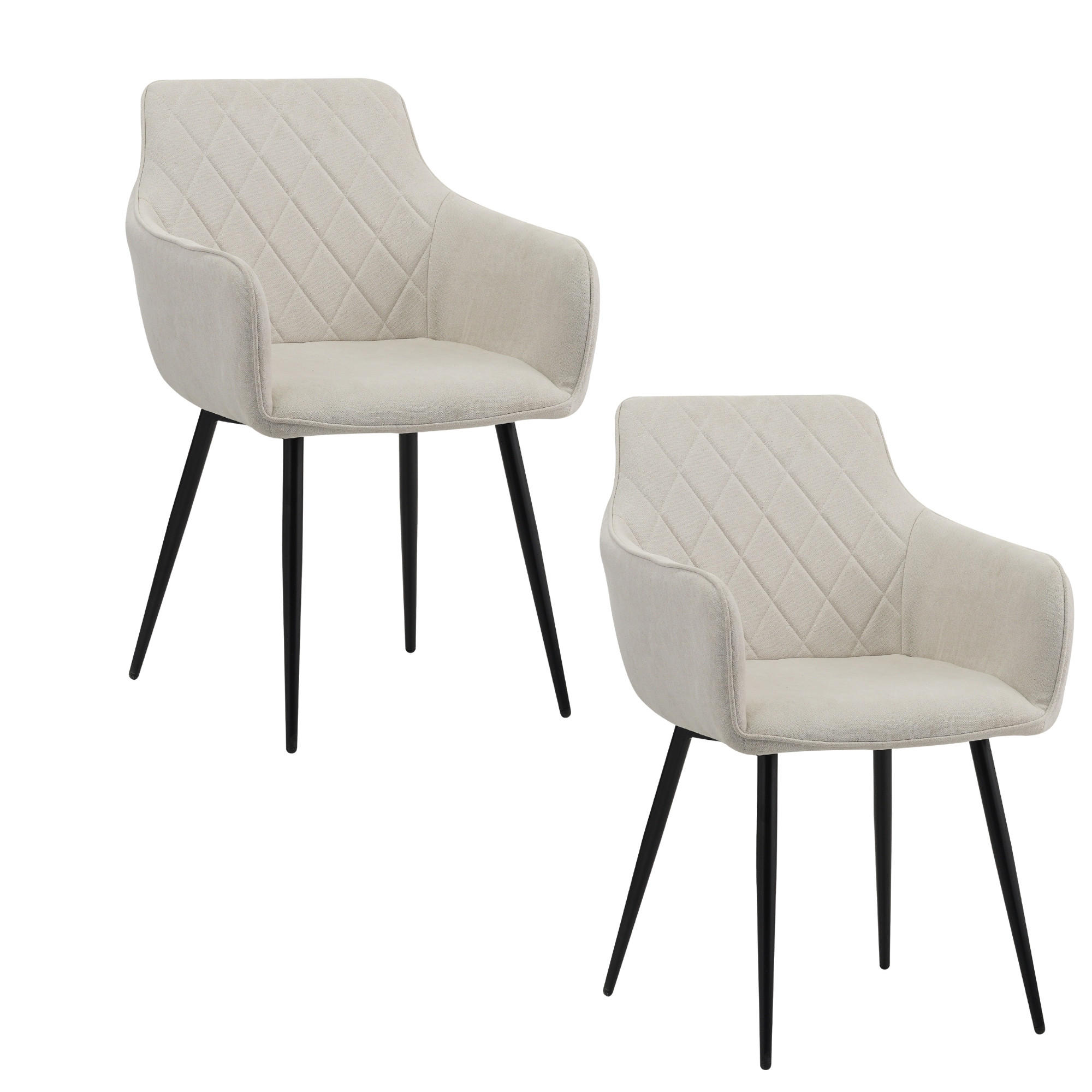 ESSZIMMERSTUHL SILA 2er Set - Beige, Textil (54/83/49cm) - Albatros
