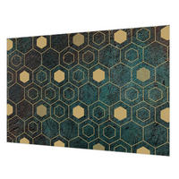 FOTOTAPETE 152x104 cm - Geometrische Sechsecke - Grün, Textil (152/104cm) - Wallfluent