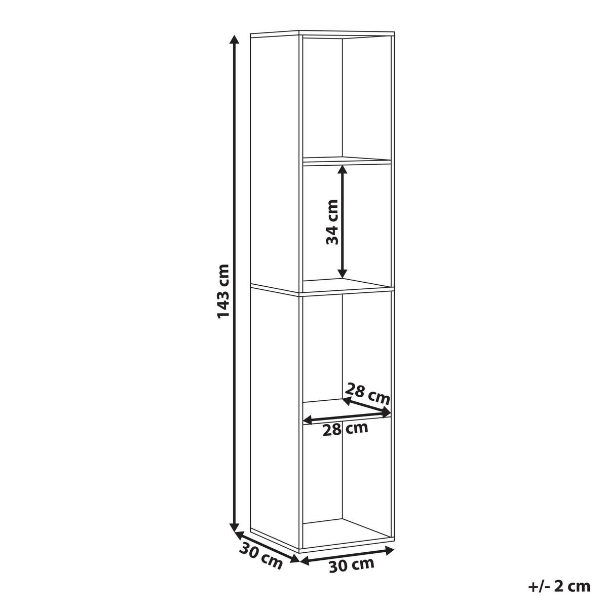 BÜCHERREGAL mit 4 Ebenen 143 cm Weiß Winnipeg - Weiß, Holzwerkstoff (30/143/30cm) - Beliani