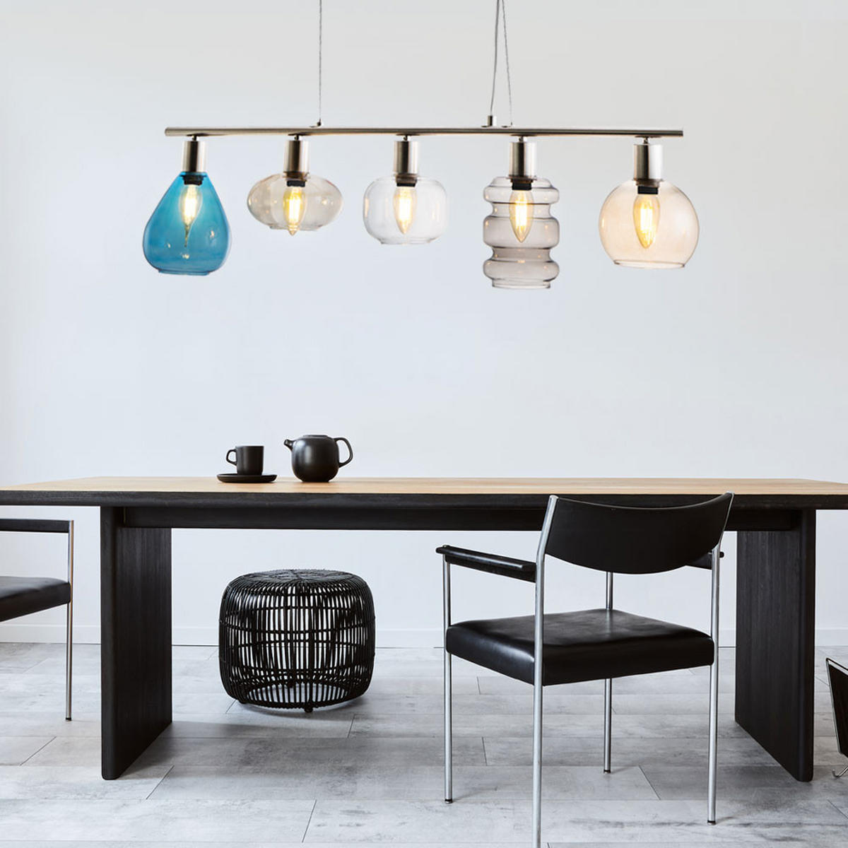 HÄNGELEUCHTE Pesaro Bunt Silber - Multicolor, Glas (13/80/150cm)