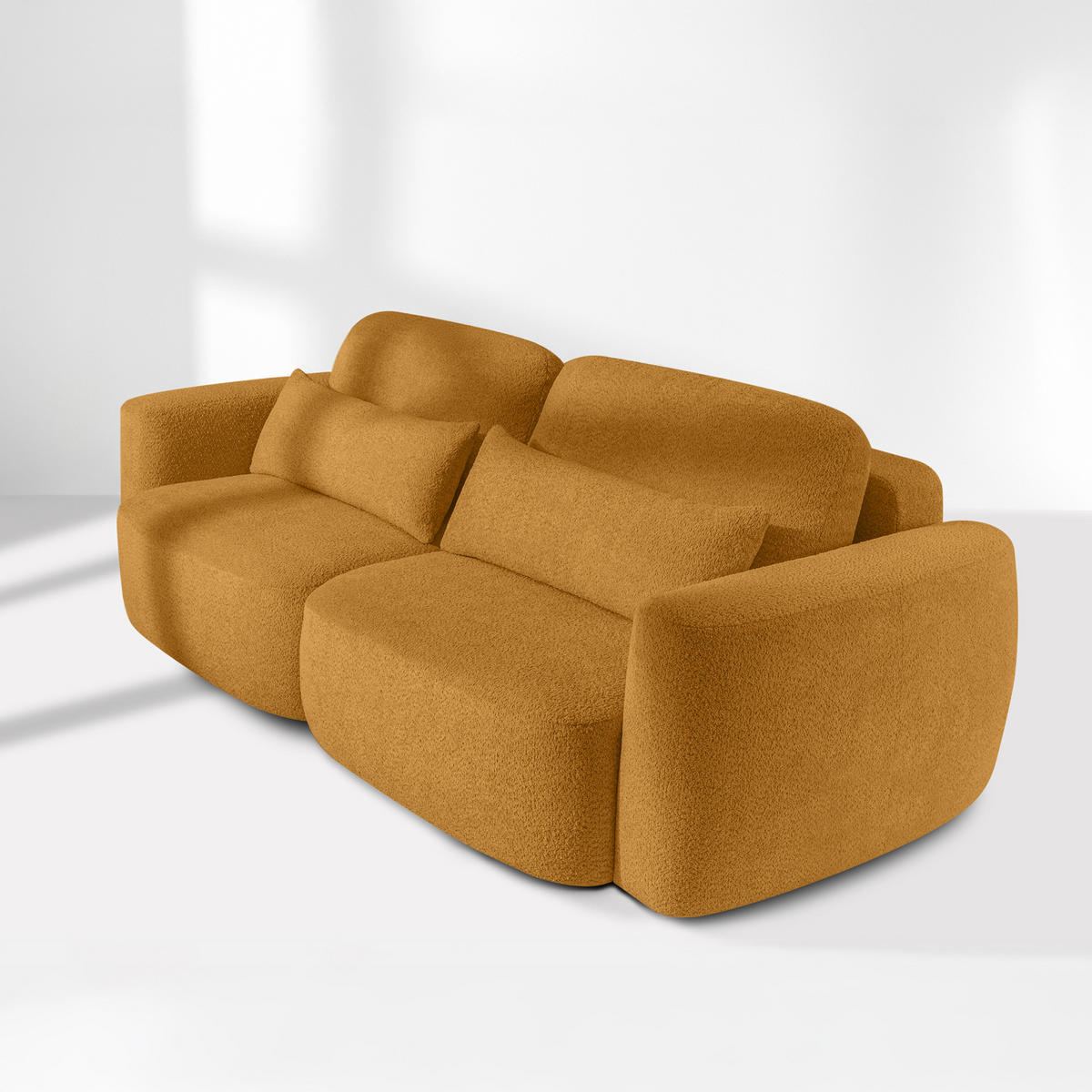 SOFA 3 ELOSA - Honig, Holz/Textil (245/85/115cm) - KONSIMO®