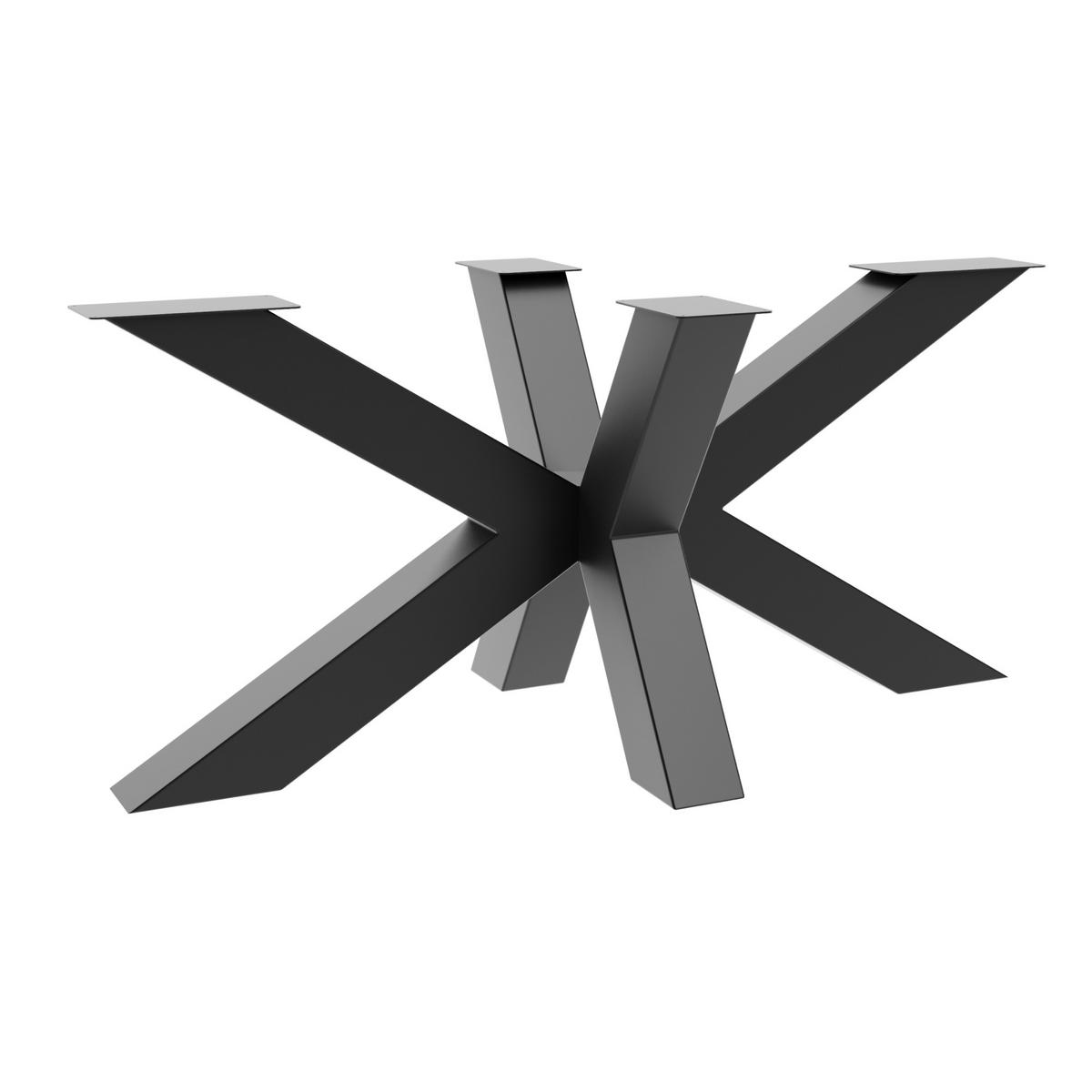 TISCHBEINE Acamar Extreme Metall Schwarz 160/70/72 cm - Schwarz, Metall (80/72/160cm) - Metalo Pro