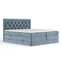 BOXSPRINGBETT Aurelia Blau Grau 160/200 cm - Blaugrau/Schwarz, Holz/Holzwerkstoff (160/200cm) - Maison de Reve