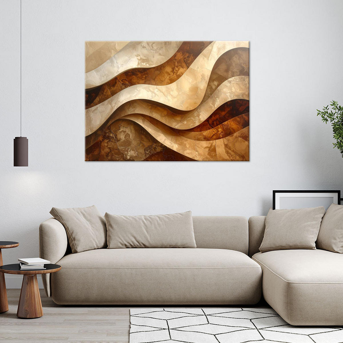 LEINWANDBILD Abstraktion 90x60cm - Beige, Textil (90/60cm) - Feeby