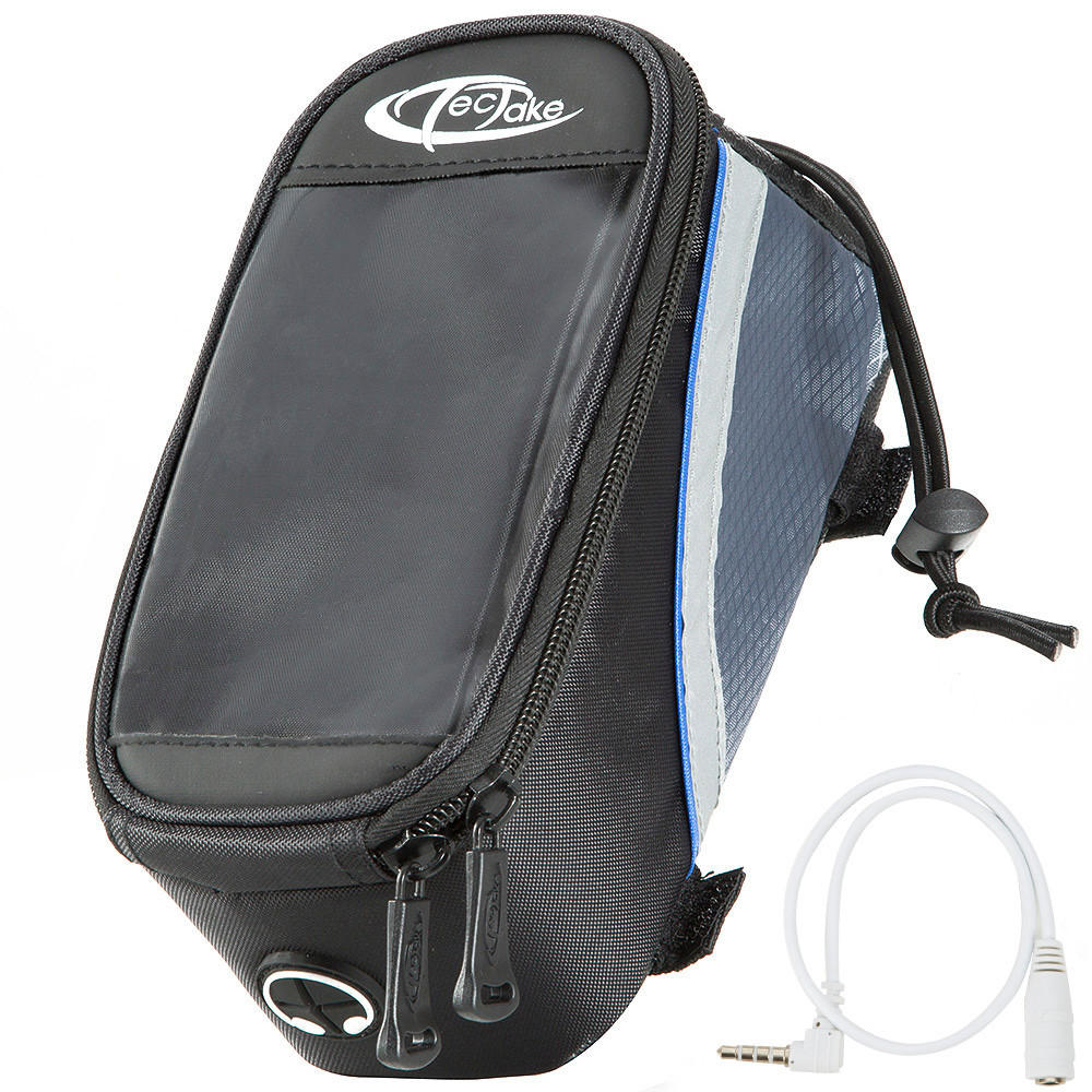 tectake Fahrradtasche, Schwarz, Grau 9.5x10x20 cm