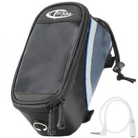 FAHRRADTASCHE, 20 x 9,5 x 10 cm, schwarz/grau/blau - Schwarz/Grau, Kunststoff (9.5/10/20cm) - tectake