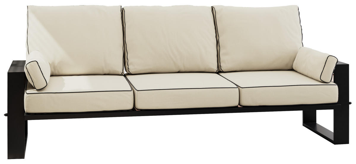 GARTENSOFA Elba 3 Sitzer - Beige - Beige, Textil (215/90/87cm) - MKS