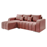 ECKSOFA Pufetto - Silberfarben/Rosa, Holz/Textil (244/147cm) - MIRJAN24