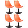 DREHSTUHL 4er Set Kunststoff orange - Schwarz/Orange, Kunststoff/Metall (48/76/57cm) - CLP