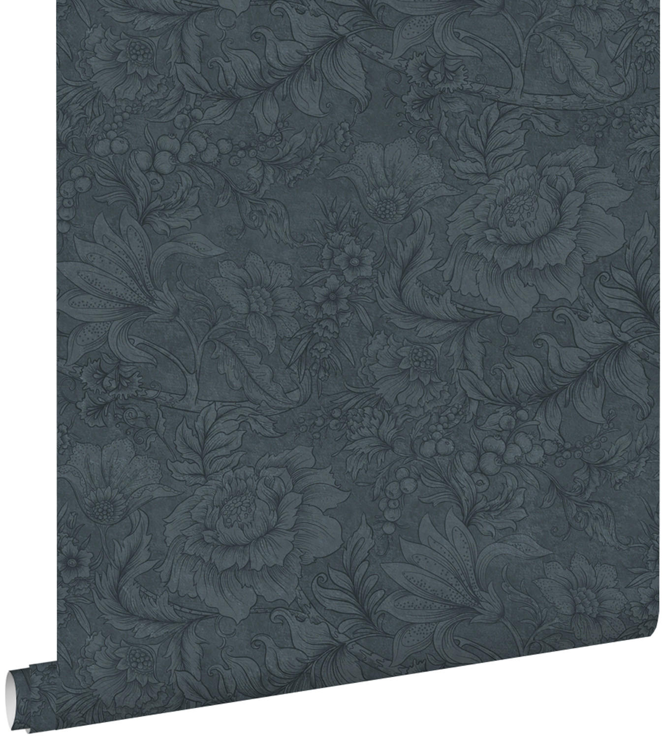 TAPETE Blumenmuster 50 x 900 cm - Blau, Papier (50/900cm) - ESTAhome
