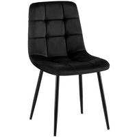 STUHL Samt Schwarz - Schwarz, Textil/Metall (45/84/55cm) - CLP