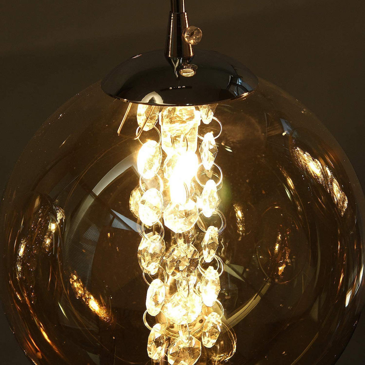 LED-HÄNGELEUCHTE Luxthain 30/150/30 cm - Grau, Glas (30/30/150cm) - ZMH