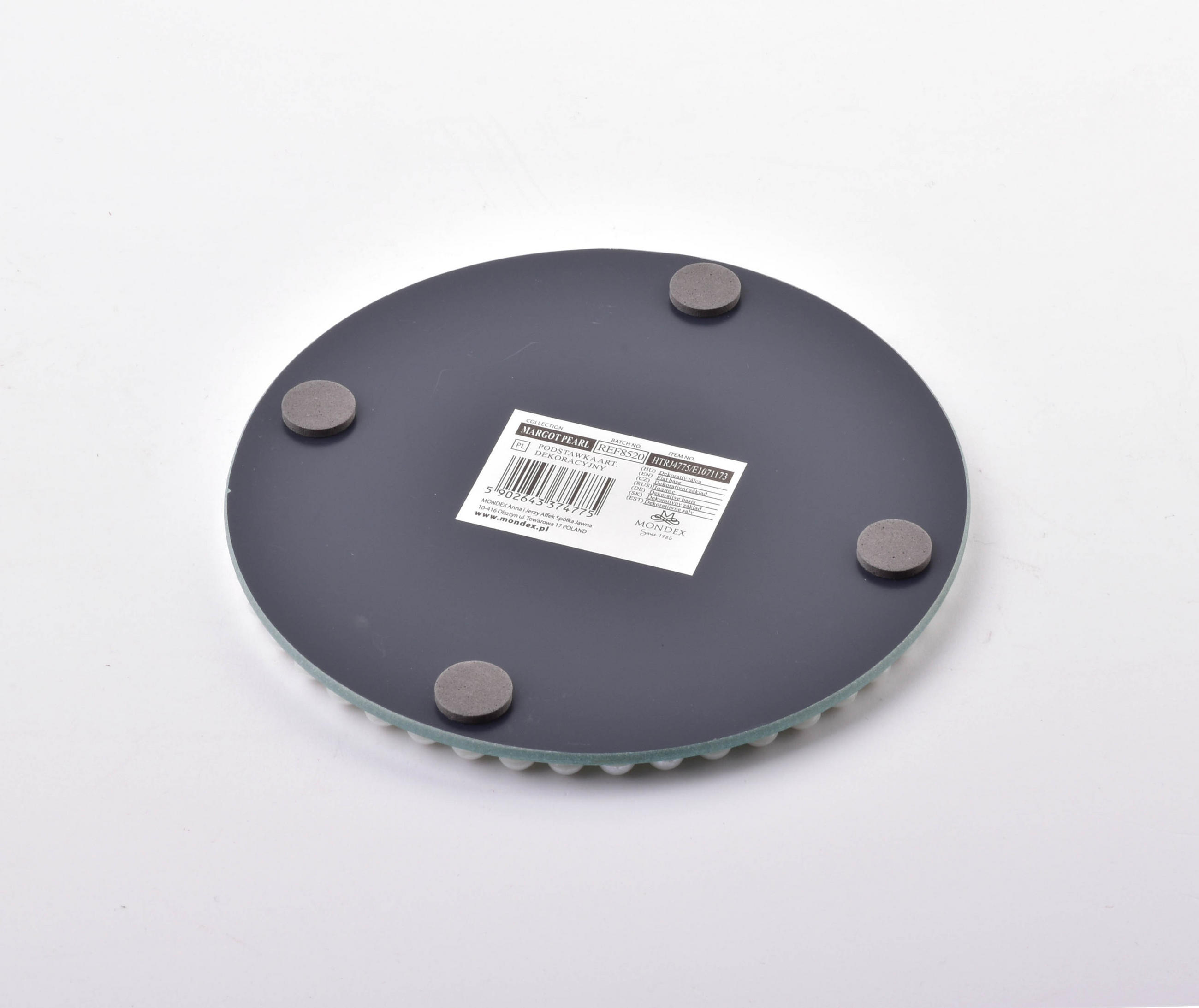 DEKOTABLETT Margot Perle 15/15/1 cm Glas - Perlmutt, Glas (1cm) - Mondex