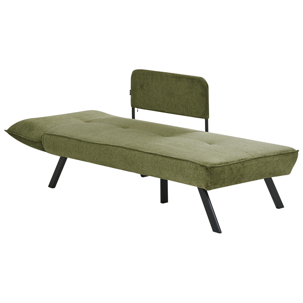 CHAISELONGUE-LINKSSEITIGE Stoff Grün Rocamadour - Schwarz/Grün, Textil (150/83/72cm) - Beliani