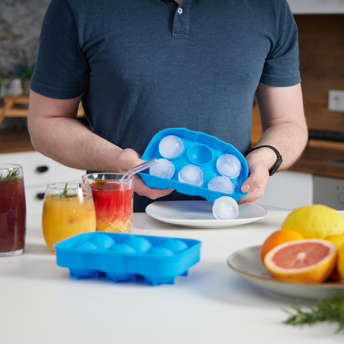 2XEISWÜRFELFORM - Blau, Kunststoff (18/4.5/12.5cm) - Relaxdays