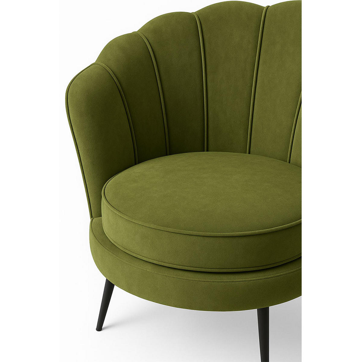 SESSEL Nice Velours Grün - Grün, Textil/Metall (83/75/76cm) - ebuy24