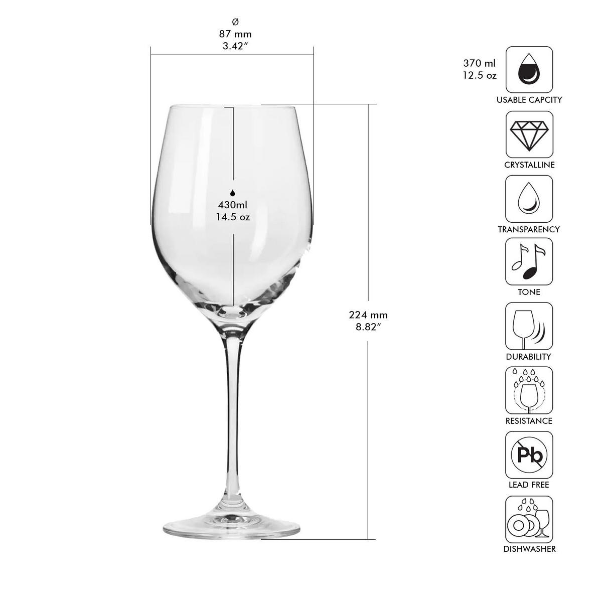 WEISSWEINGLÄSER, 6er-Set, 430 ml - Transparent, Glas (0.43L) - Krosno Glass