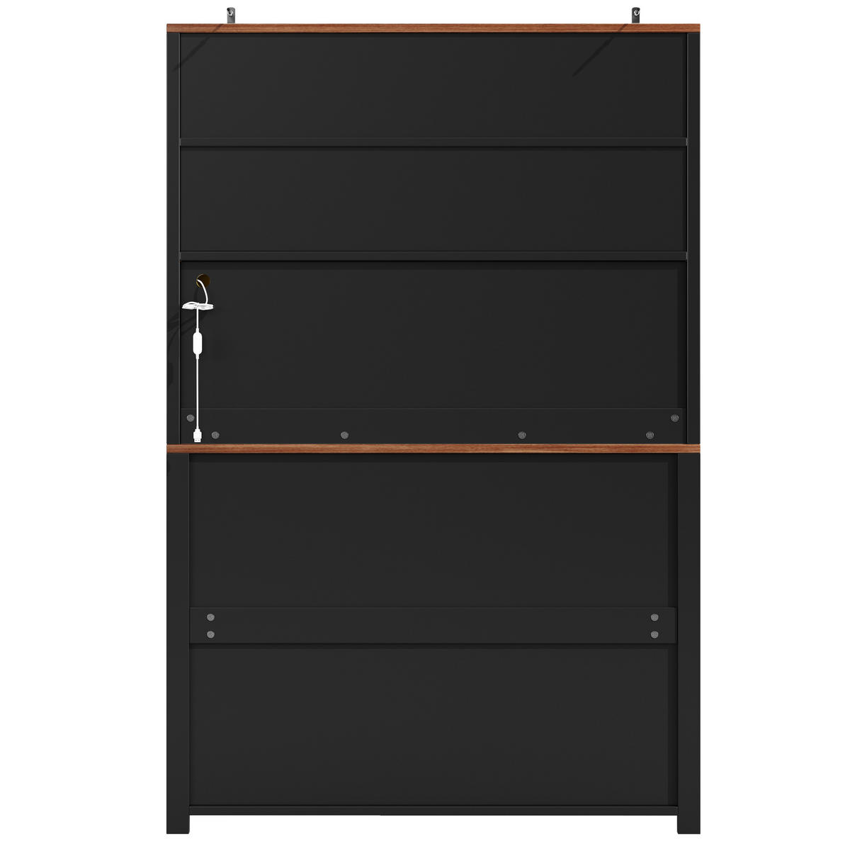 DONJI kuhinjski element, 115/40/174,7 cm, MDF/metal crni, s LED rasvjetom - crna, drvni materijal (115/174.7/40cm) - BEAOK