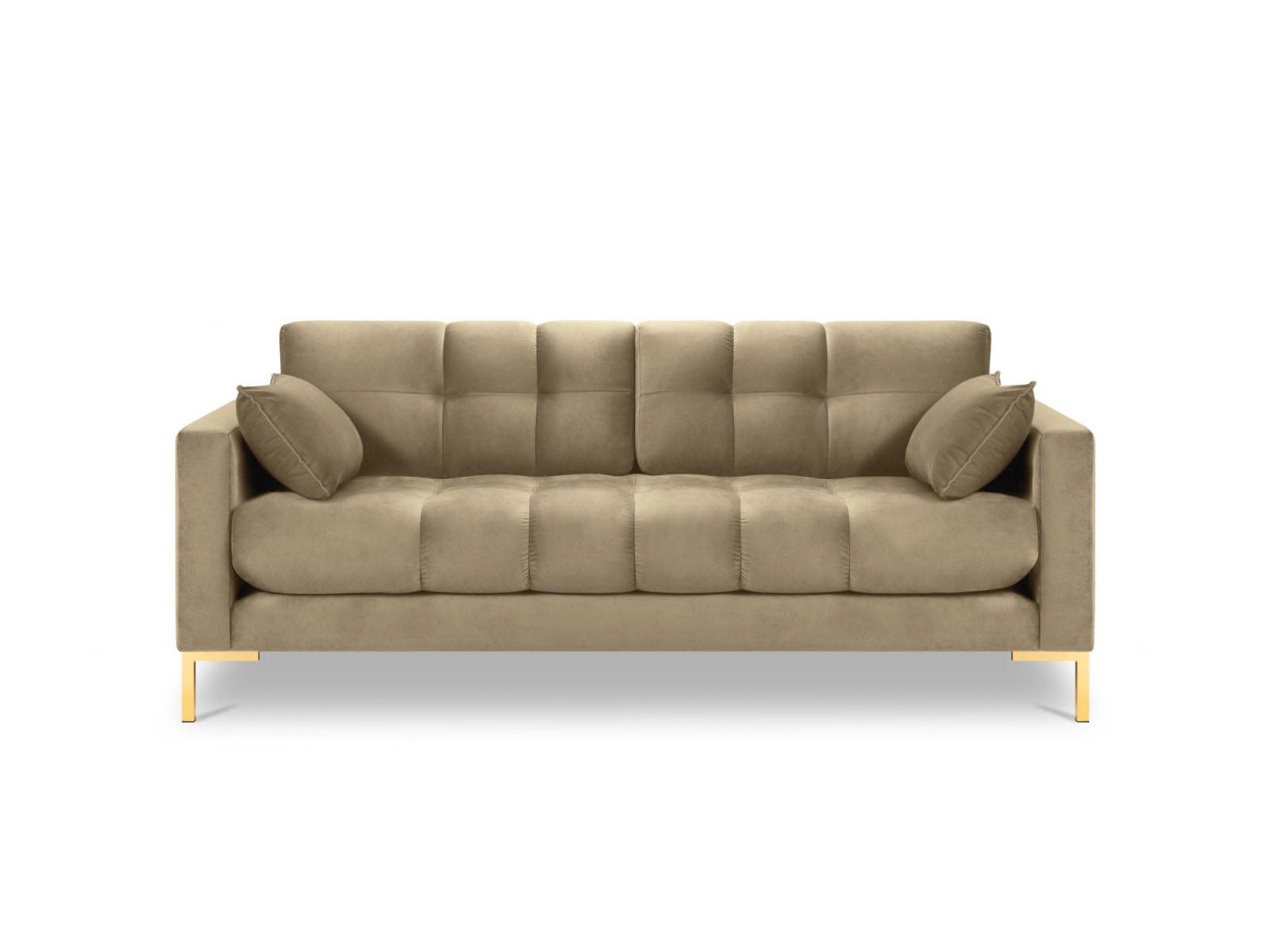 SOFA Mamaia aus Samt beige 2 Sitzplätze - Beige, Textil (92/75/152cm) - Micadoni