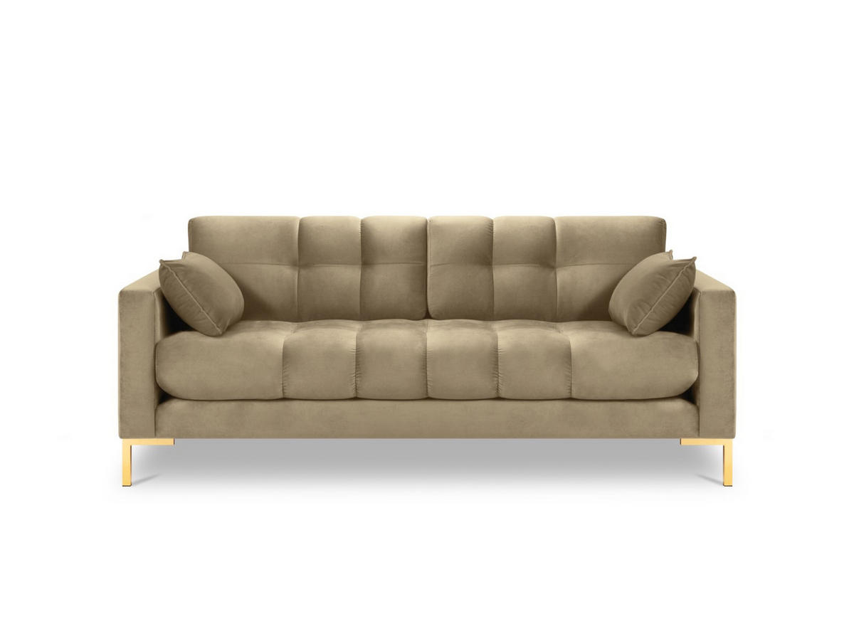 SOFA Mamaia aus Samt beige 2 Sitzplätze - Beige, Textil (92/75/152cm) - Micadoni