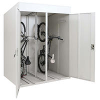 FAHRRADGARAGE 2er 213x158x125cm Hellgrau - Hellgrau, Metall (158/213/125cm) - PROREGAL