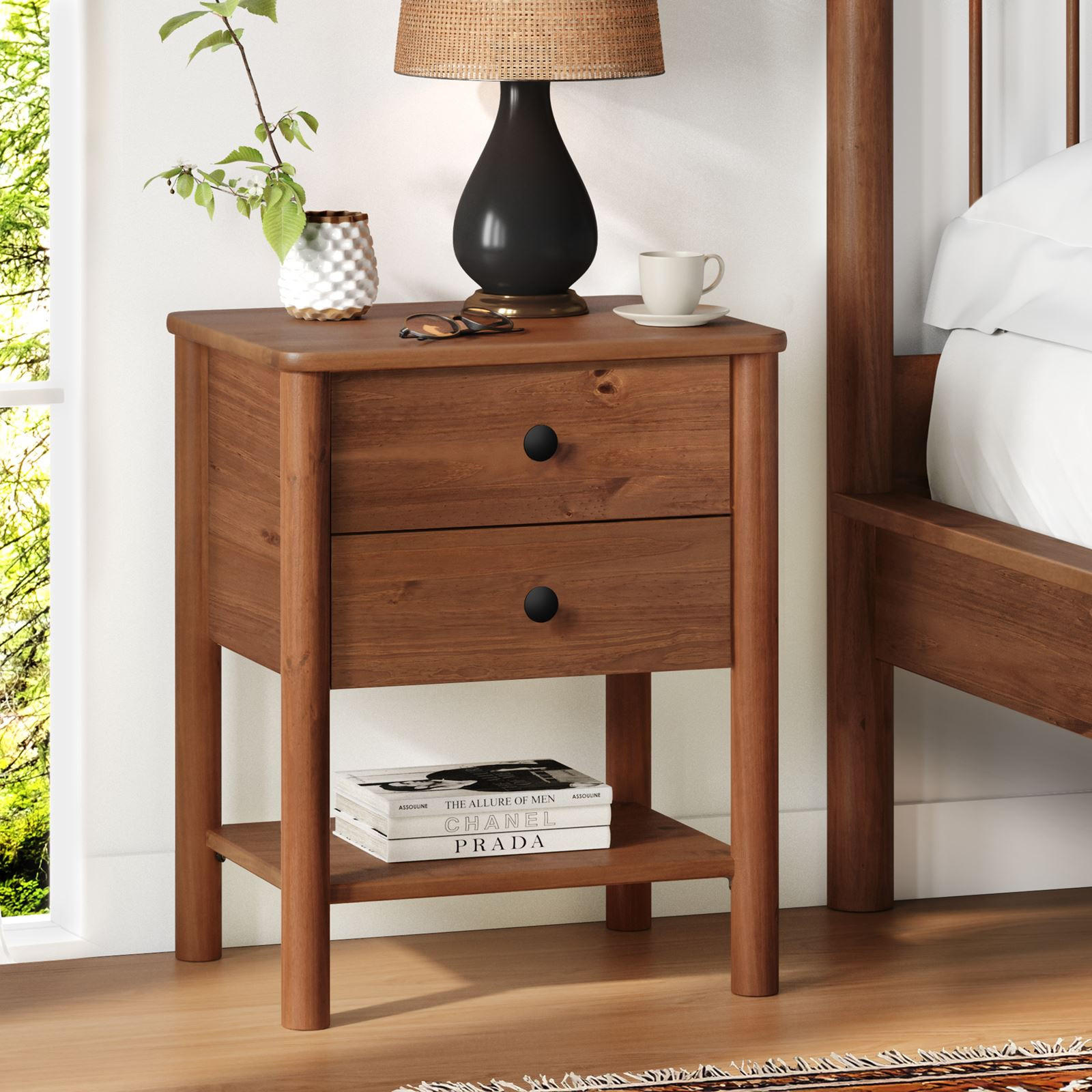 NACHTTISCH APOANA - Kastanienfarben, Holz (45/53/35cm) - IDIMEX