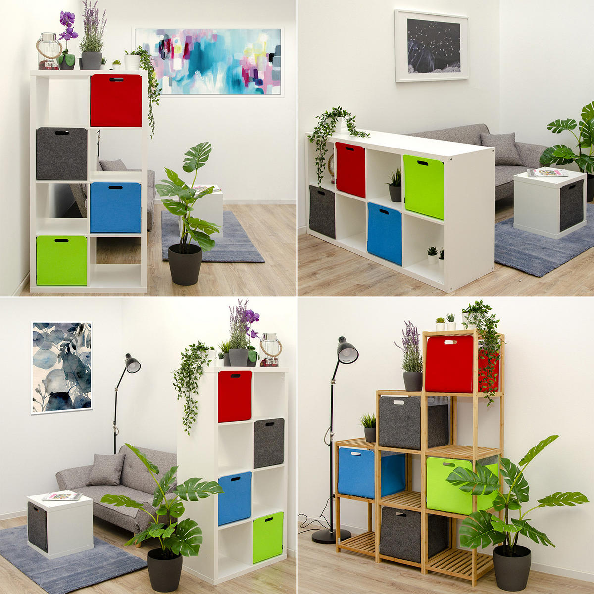 AUFBEWAHRUNGBOX 4er Set 33/38, blau - Blau, Kunststoff (33/33/38cm) - Dunedesign