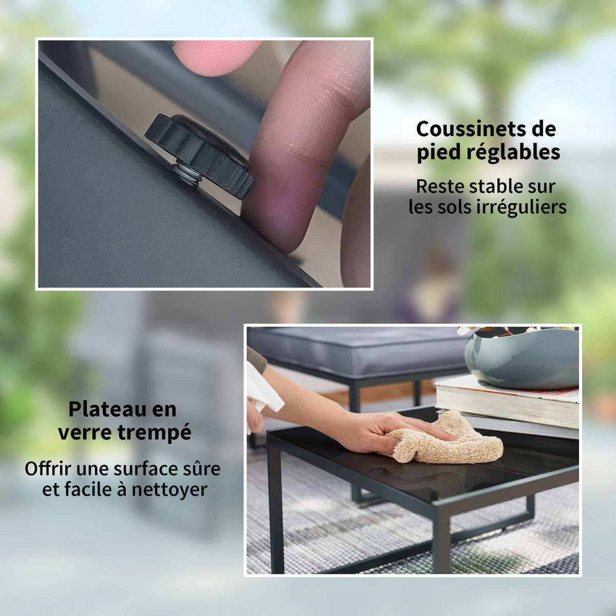 GARTENLOUNGE-SET 4-teilig DE-13429 Grau - Grau, Textil - ComfortXL