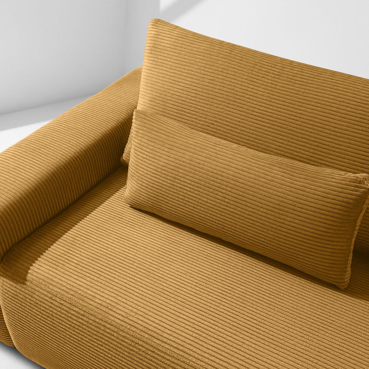 3-SITZER SCHLAFSOFA MOLLIS, Corduroy, Gelb - Gelb, Holz/Holzwerkstoff (250/93/108cm) - KONSIMO®