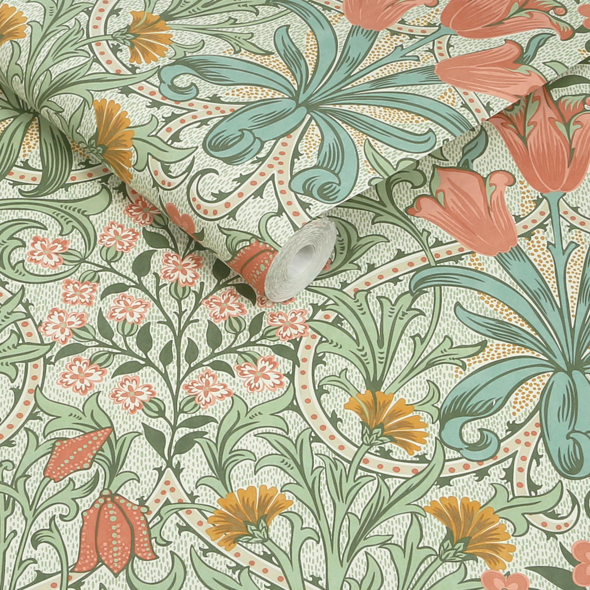 VLIESTAPETE Waldunkräuter 1000x52cm - Grün, Papier/Kunststoff (52/1000cm) - William Morris at Home