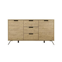 SIDEBOARD mit 2 Türen und 3 Schubladen L156 cm - Palma - Eschefarben, Holzwerkstoff (50/85.4/57cm) - Calicosy