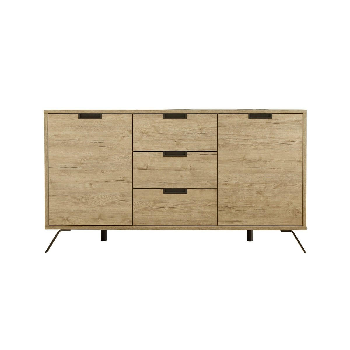SIDEBOARD mit 2 Türen und 3 Schubladen L156 cm - Palma - Eschefarben, Holzwerkstoff (50/85.4/57cm) - Calicosy