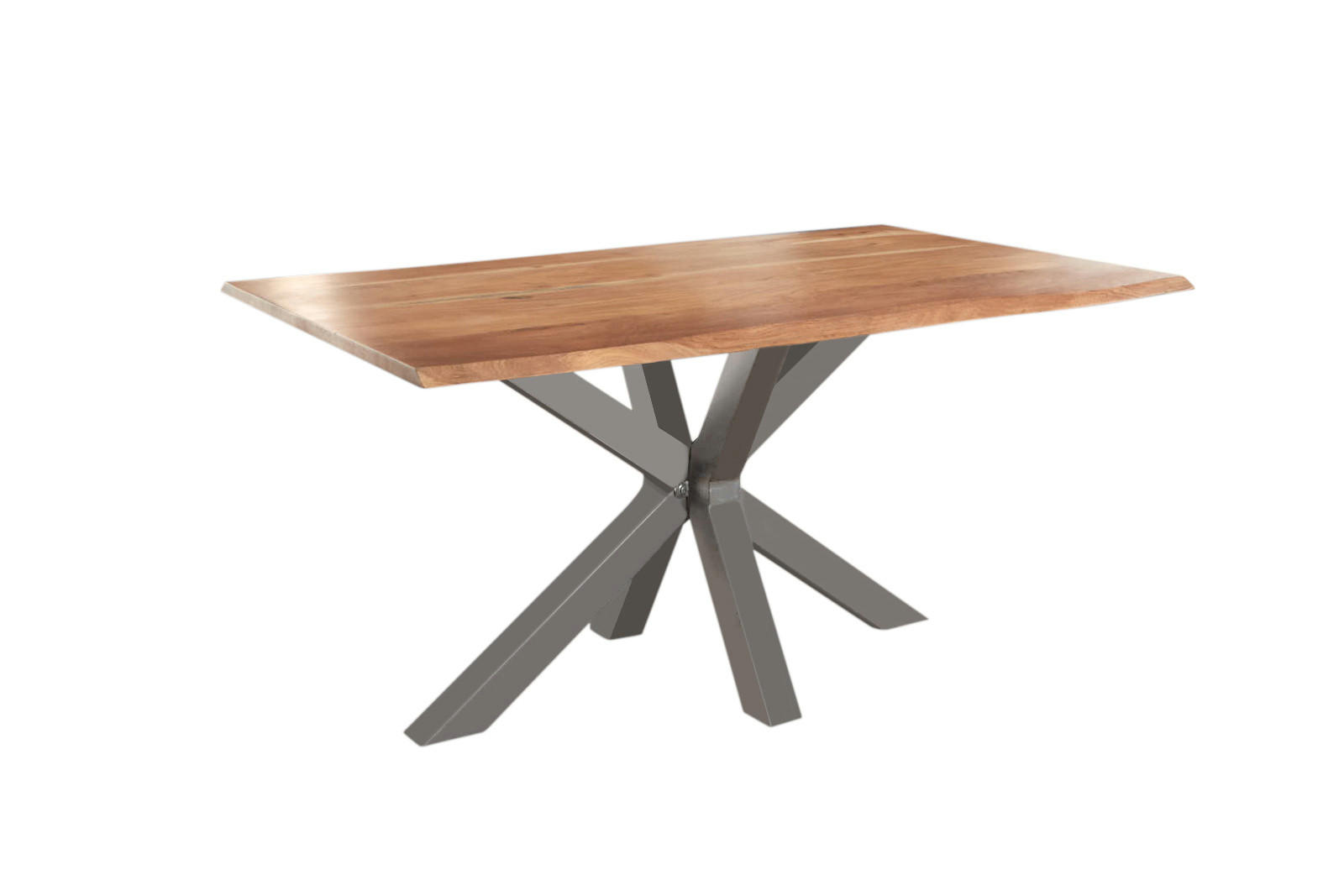 ESSTISCH SPYRO - Beige/Silberfarben, Holz/Metall (80/140/76cm) - SAM