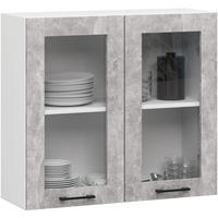 HÄNGESCHRANK Weiß, Beton 72/80/30,5 - Hellgrau/Weiß, Holzwerkstoff (80/72/30cm) - RAUMHIRSCH FURNITURE