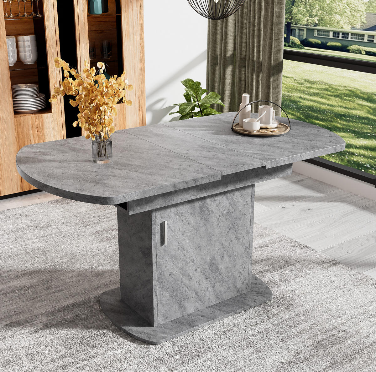 ESSTISCH 110-130/70/75 cm ausziehbar mit Stauraum, Spanplatte und Metall, Grau - Grau, Holzwerkstoff (130/70/75cm) - Redom