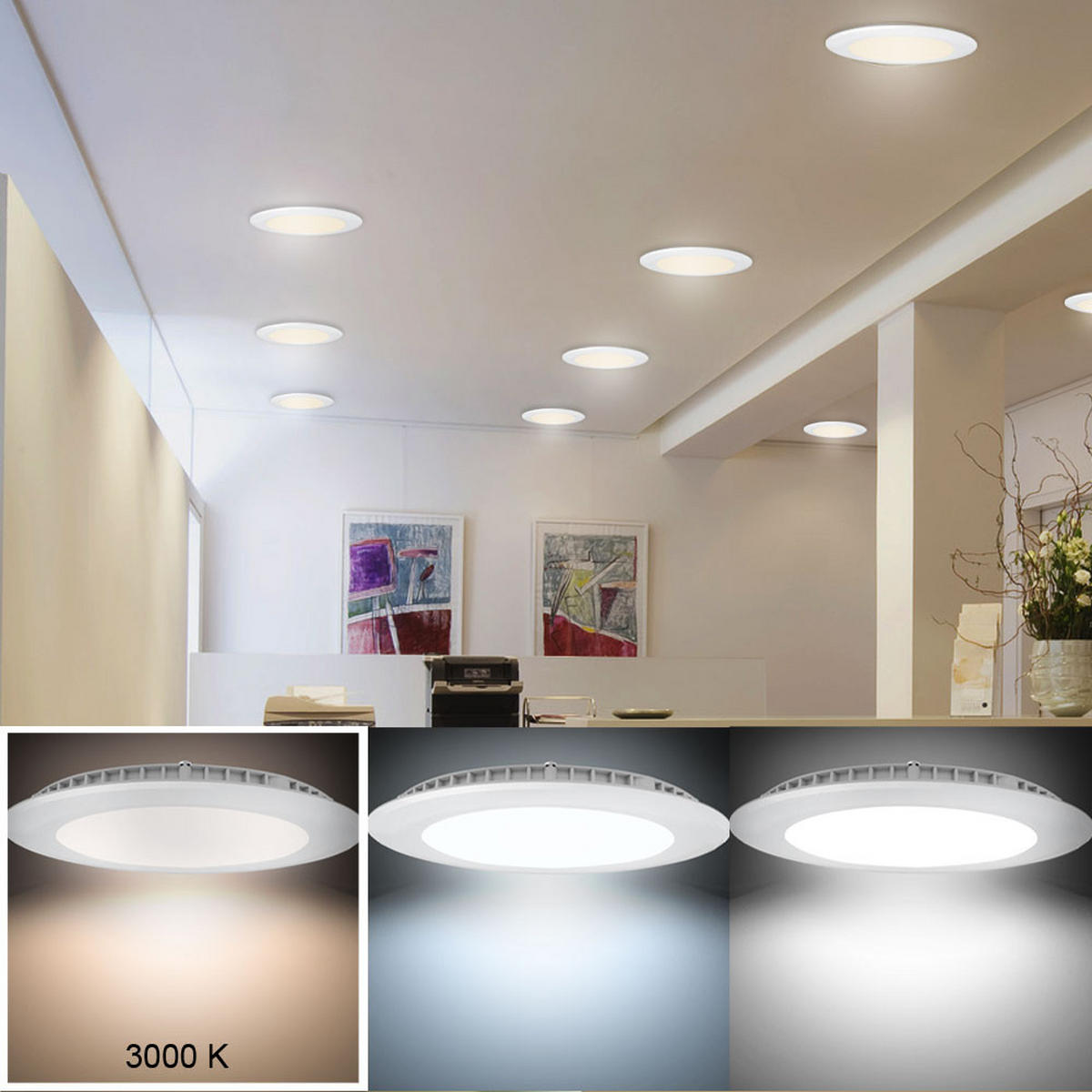 LED DECKENLEUCHTE Weiß Rund - Weiß, Metall (22.5/1.2/2.5cm)