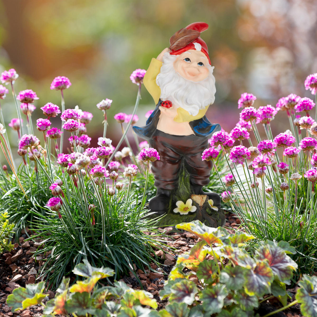 GARTENZWERG - Multicolor, Kunststoff (11/24.5/11cm) - Relaxdays