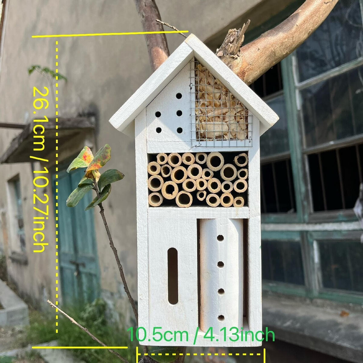 INSEKTENHOTEL 10.5/8/26 cm - Weiß, Holz (8/26/10.5cm) - Authentics