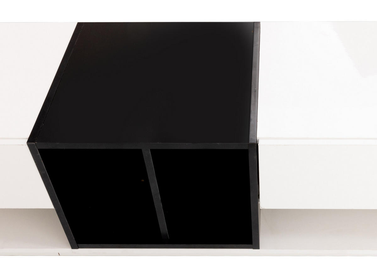 TV-ELEMENT mit 3 Schubladen 190 x 40 x 42 cm Hochglanz Weiß/Schwarz - Weiß, Holzwerkstoff (40/34/190cm) - Beauniv