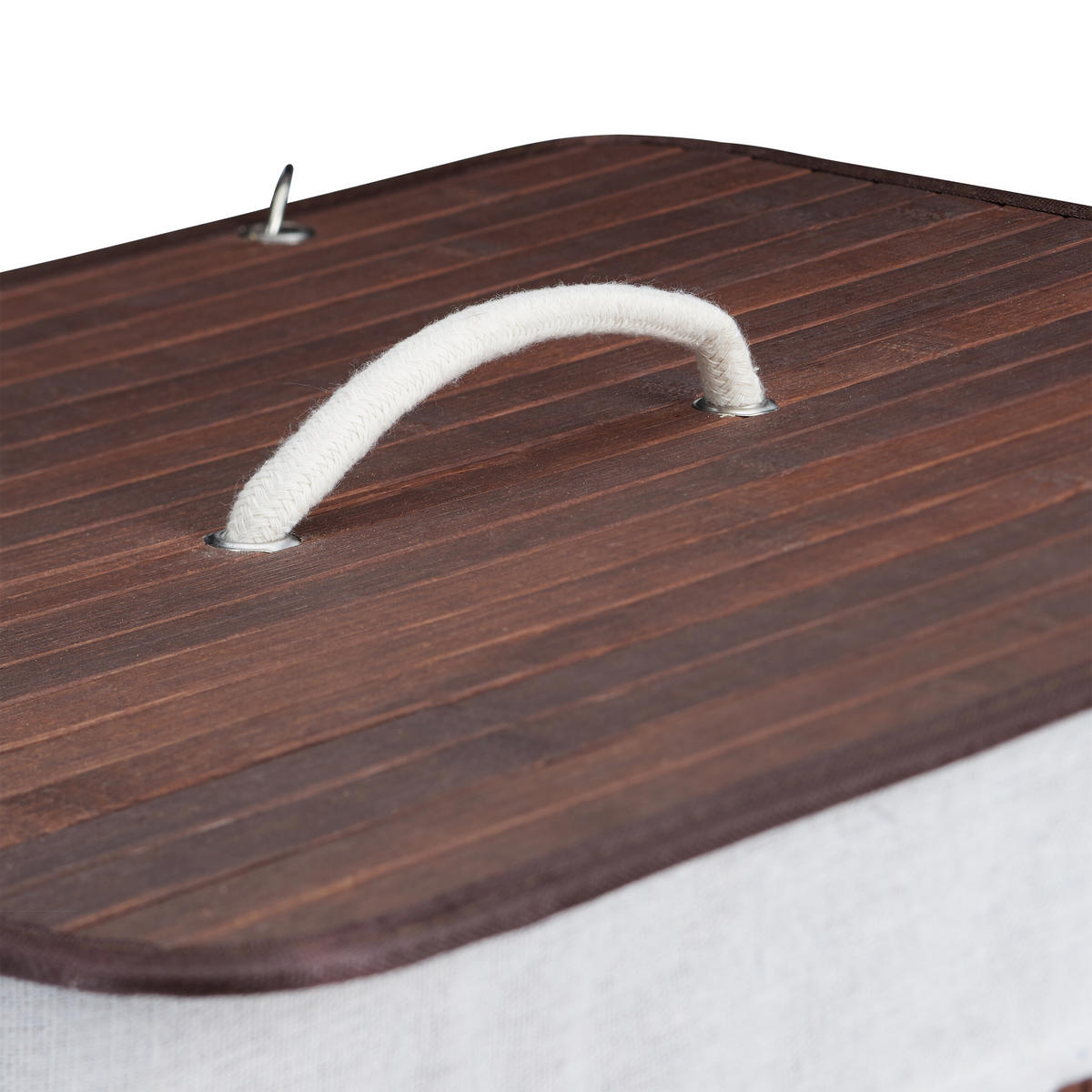 WÄSCHEKORB - Dunkelbraun, Holz/Textil (40/60/30cm) - Relaxdays